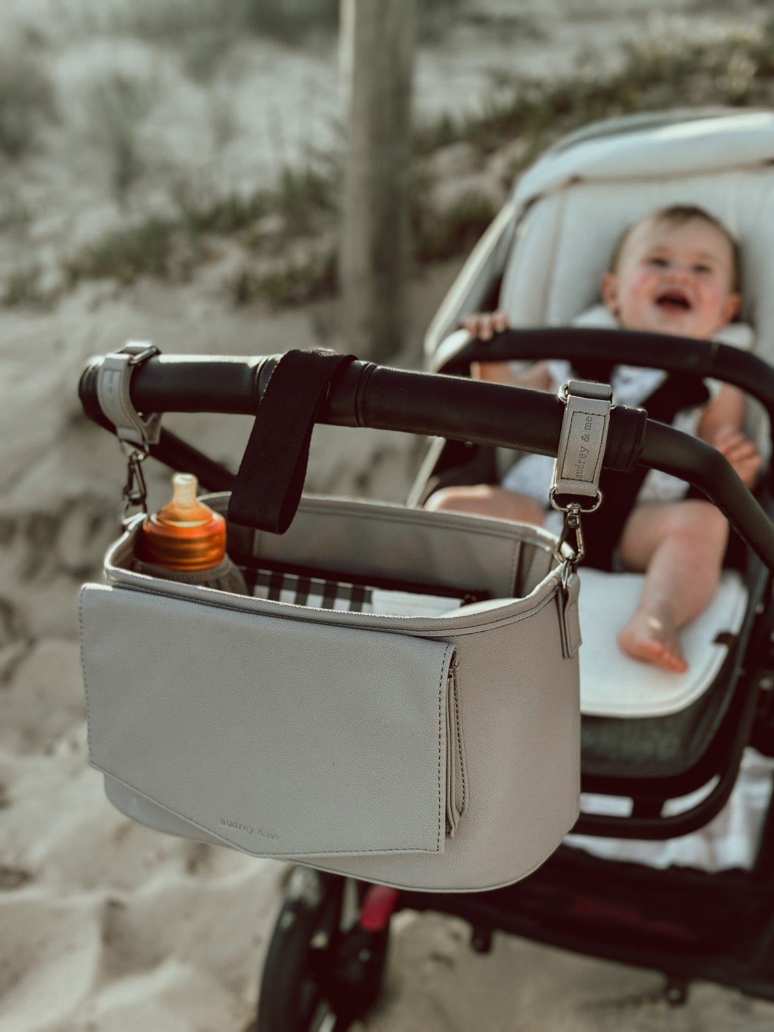 The Adapt Pram Caddy - Nude (Pre-order Early/Mid November) – Audrey & Me