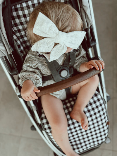 Speckled Charcoal & Black Gingham Linen Vista V2 & 3 Pram Liner