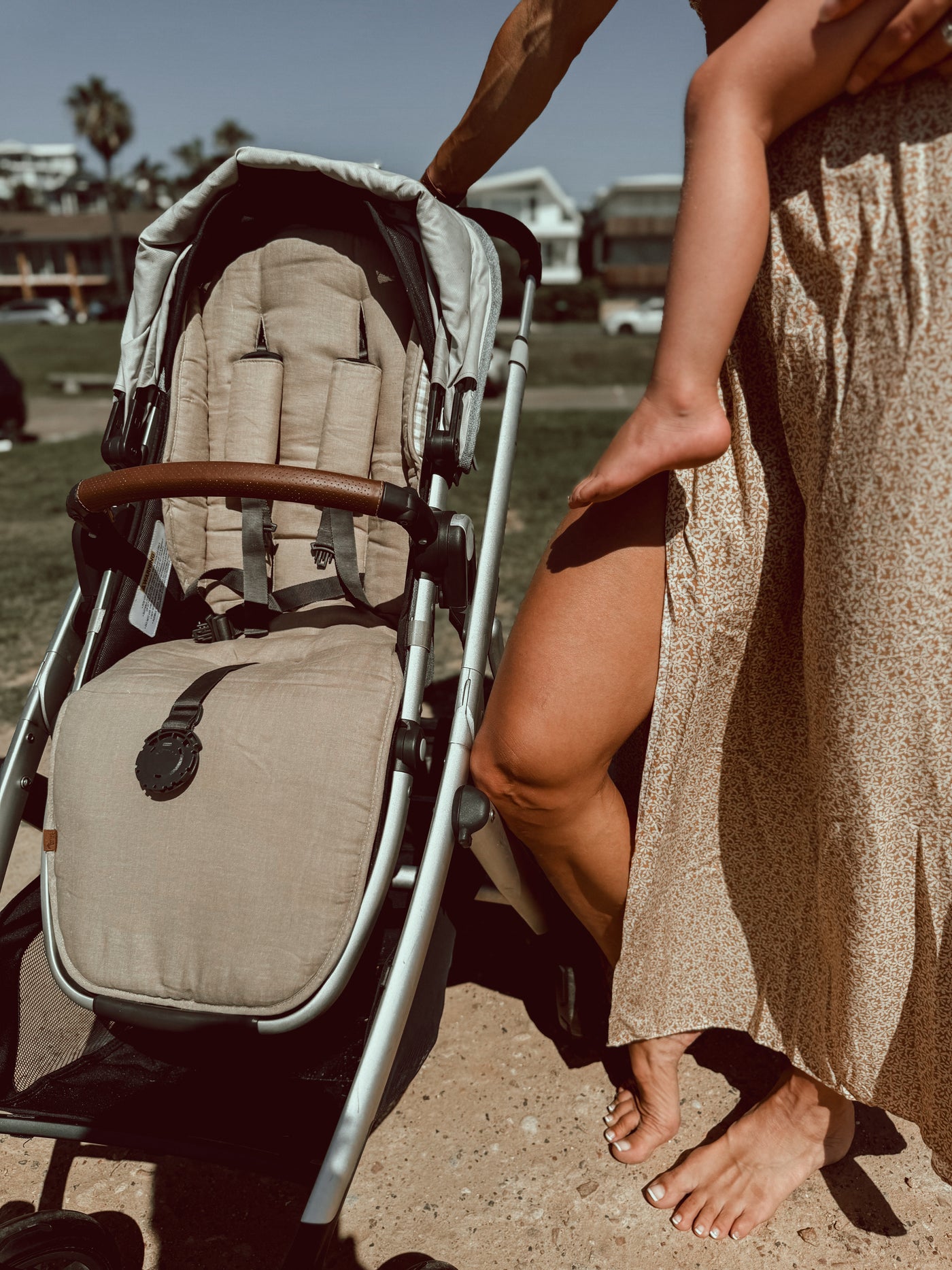 Sand & Sand Gingham Linen Vista V2 & 3 Pram Liner