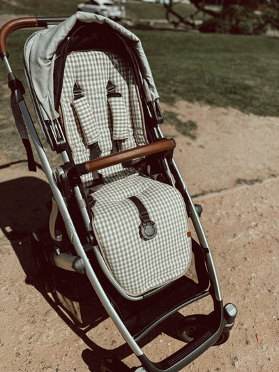 Sand Gingham & Sand Linen Vista V2 & 3 Pram Liner