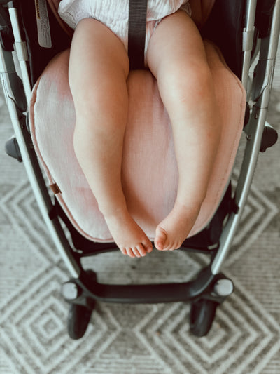 Dusty Blush Gingham & Dusty Blush Linen Vista V2 & 3 Pram Liner