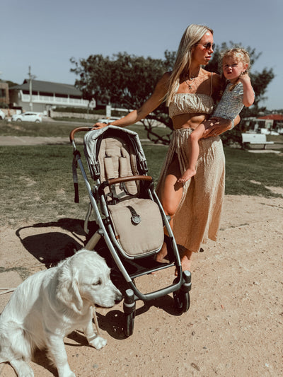 Sand Gingham & Sand Linen Vista V2 & 3 Pram Liner