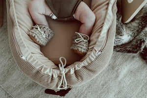 Cover Only - Baby Nest - Knitted Taupe - Audrey & Me