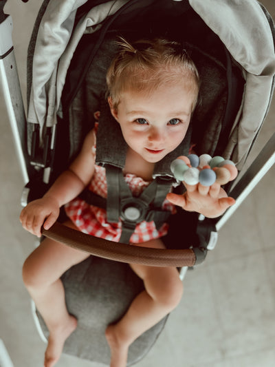 Speckled Charcoal & Black Gingham Linen Vista V2 & 3 Pram Liner