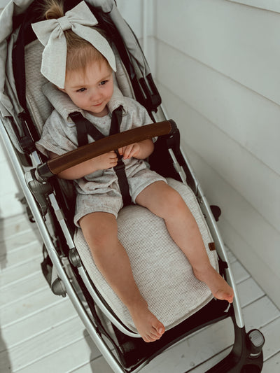 Sand Stripe & Natural Linen UppaBaby Vista V2 & 3 Pram Liner