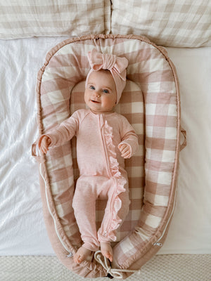 Baby Nest - Dusty Pink Gingham - Audrey & Me