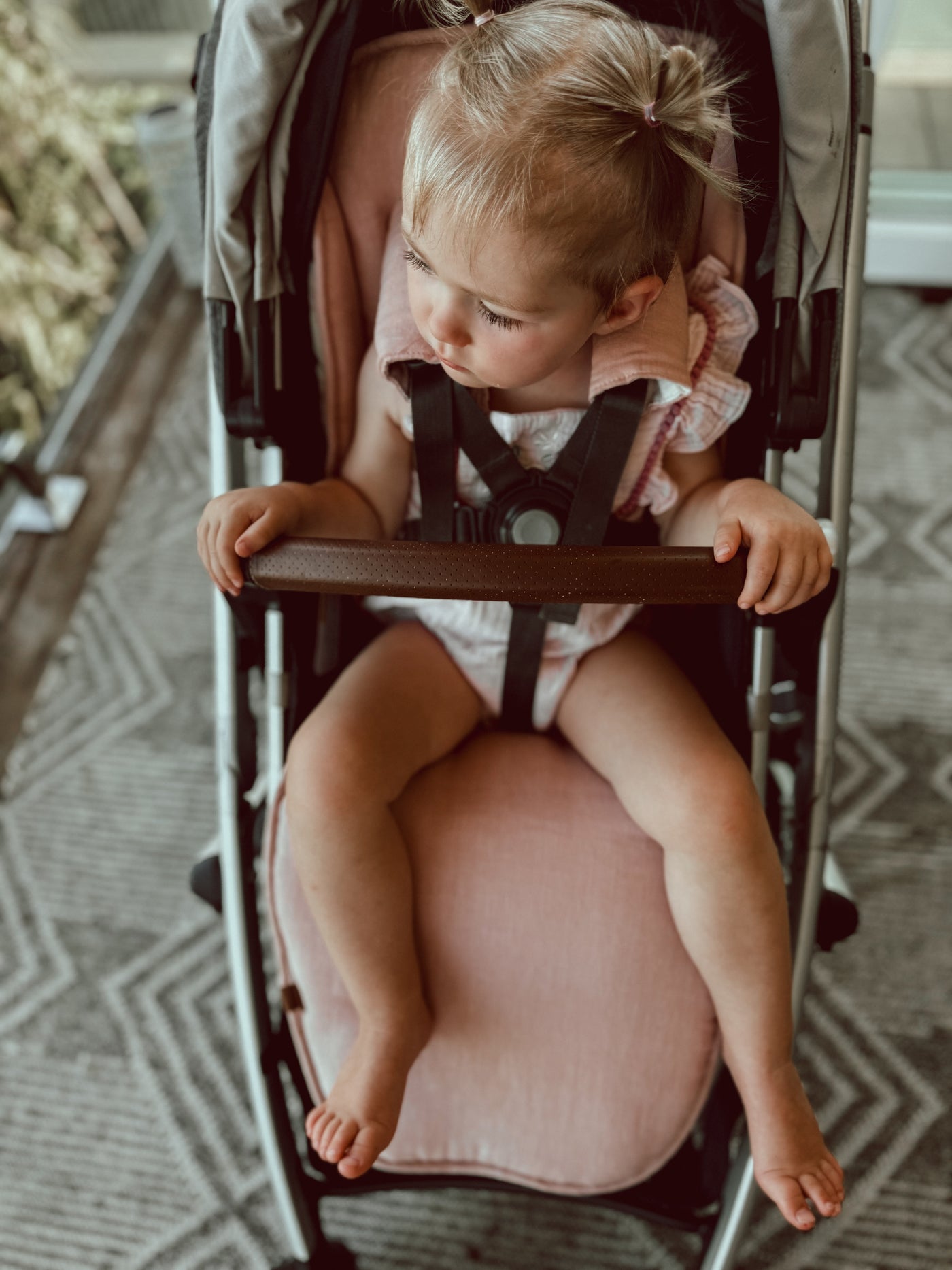 Dusty Blush & Dusty Blush Gingham Linen Vista V2 & 3 Pram Liner