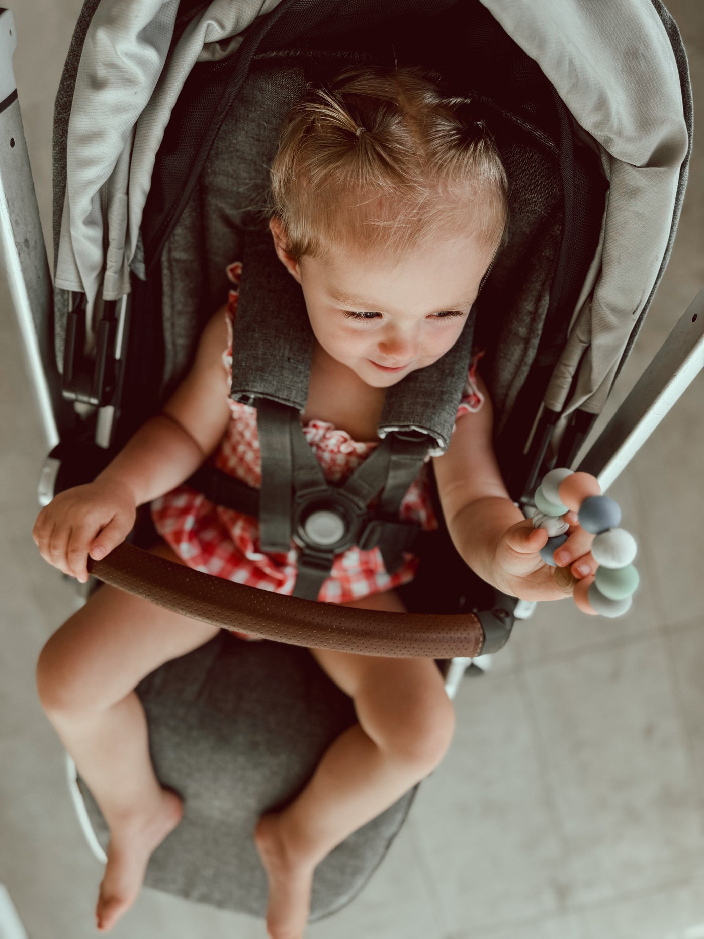 Speckled Charcoal & Black Gingham Linen Vista V2 & 3 Pram Liner