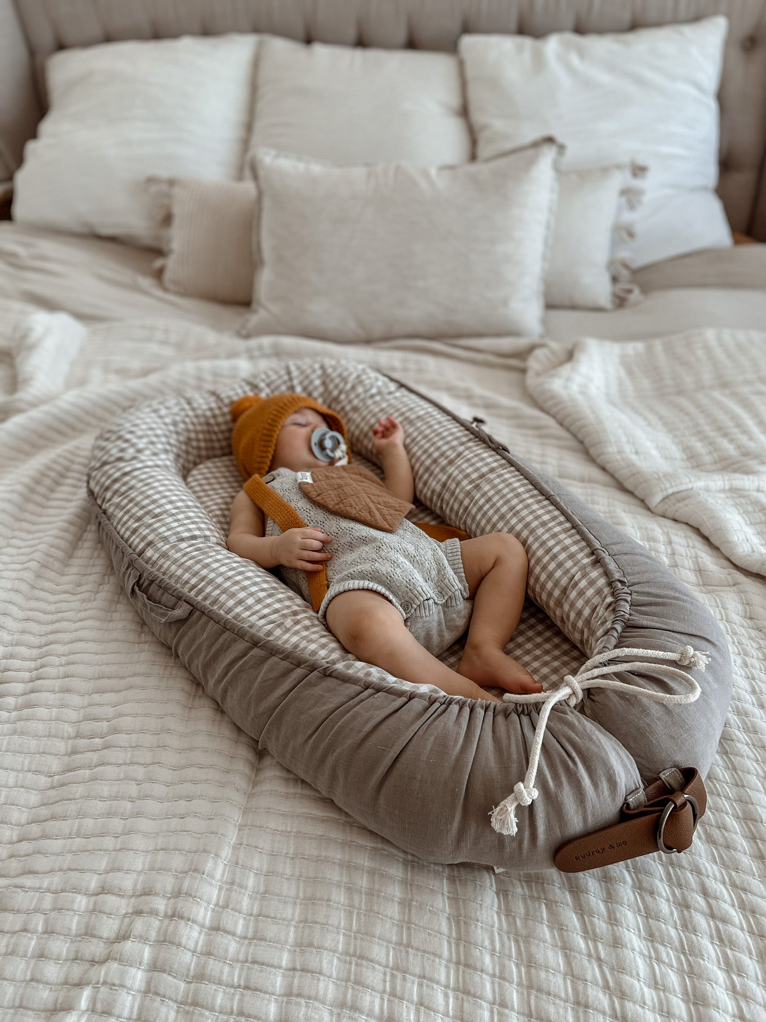 Baby Nest - Natural Linen & Stripe – Audrey & Me