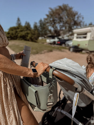 The Adapt Pram Caddy - Sage - Audrey & Me